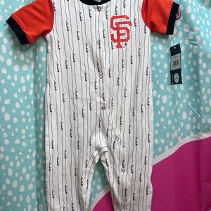 Kids Striped SAN FRANCISCO GIANTS One Piece - Orange and White